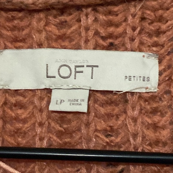 LOFT LARGE PETITE Women's Rust OPEN FRONTCardigan Sweater POCKETS CLEAN - Picture 4 of 11